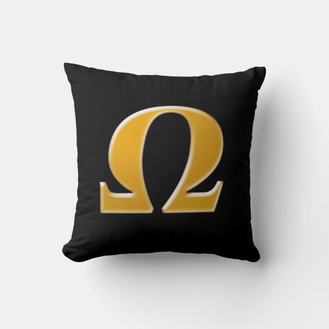 Coussin Oméga grecque d'or - Symbole de la résistance (Recto)