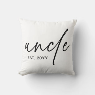 Coussin Oncle Elégant Typographie Nouveau Oncle