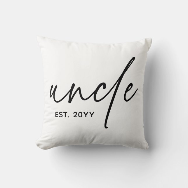 Coussin Oncle Elégant Typographie Nouveau Oncle (Recto)