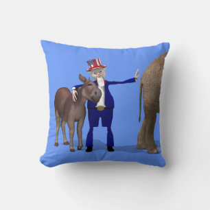 Coussin Oncle Sam aime les ânes