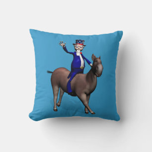 Coussin Oncle Sam Riding On Donkey
