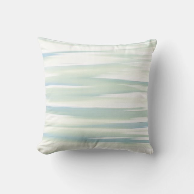 Coussin Ondes De Sage Turquoise Douce (Recto)