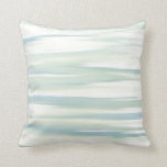 Coussin Ondes De Sage Turquoise Douce<br><div class="desc">Coussin imprimé avec peinture acrylique abstraite originale en bleu turquoise,  vert sauge et blanc.</div>