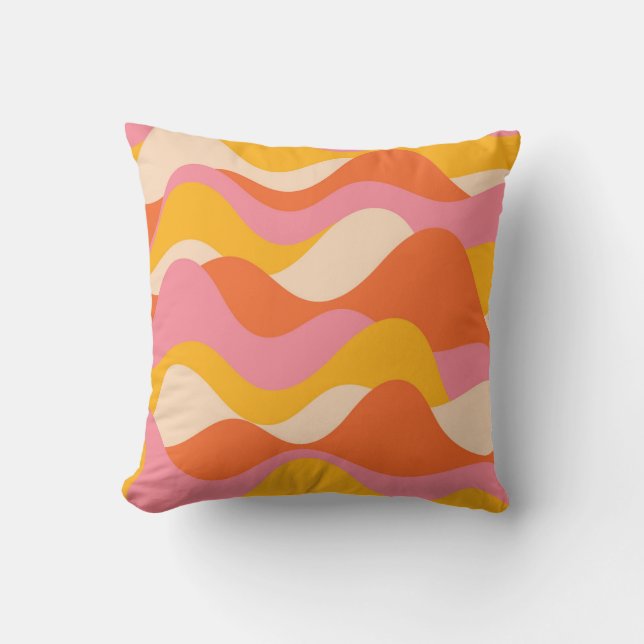 Coussin Ondes orageuses de style rétro (Recto)