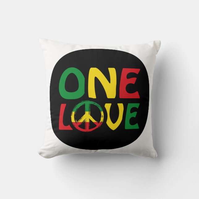 Coussin One Love, Reggae design (Recto)