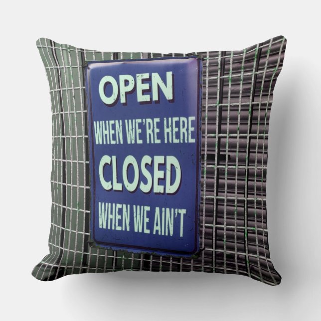 Coussin Open Sign Funny, Closed Sign Funny (Recto)
