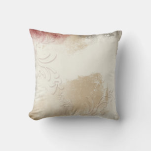 Coussin Or Abstrait, rouge et gris contemporain