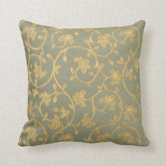 Coussin Or baroque de ~ de damassé, carreau vert de remous