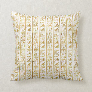 Coussin Or & Blanc Égyptien Égypte Glam Moderne Chic
