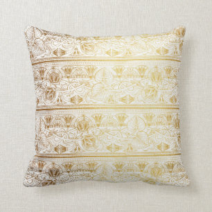 Coussin Or & Blanc Égyptien Égypte Imprimé Glamour Moderne