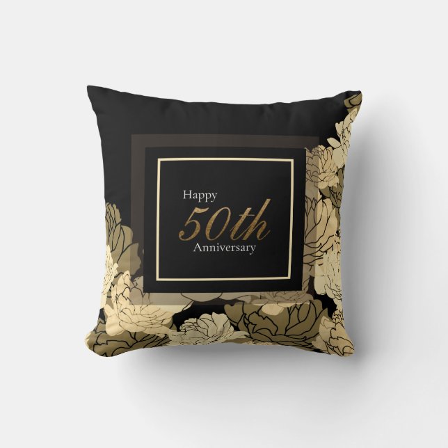 Coussin Or, bronzé et beige 50e anniversaire (Recto)