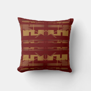 Coussin Or Brun Bourgogne Sud-Ouest Symétrique Mosaïque