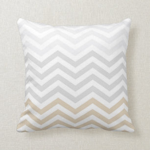 Coussin Or Chevron de gris argenté