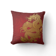 Or chinois et rouge de dragon