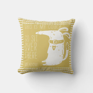 Coussin Or de chien drôle mignon customisé