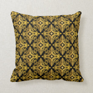 Coussin Or élégant et conception noire de diadème