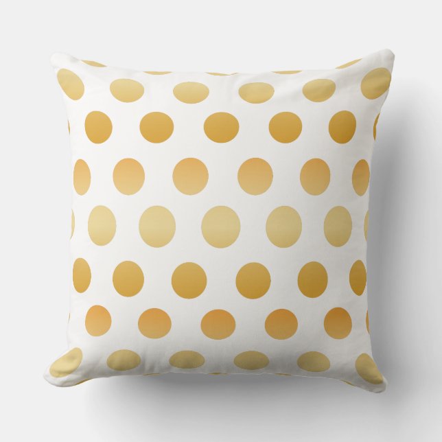 Coussin Or et blanc | Grand Motif Pois (Recto)