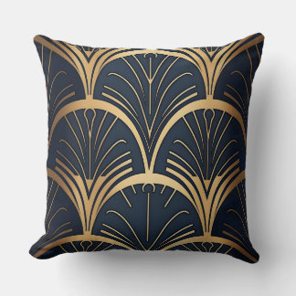 Coussin Or et marine