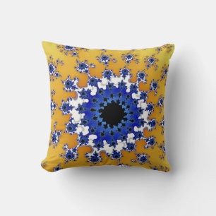Coussin Or et oeil bleu
