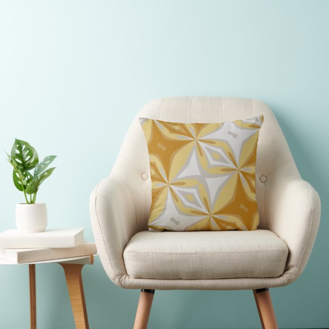 Coussin Or floral Abstrait et argent gris Abstrait (Chaise)