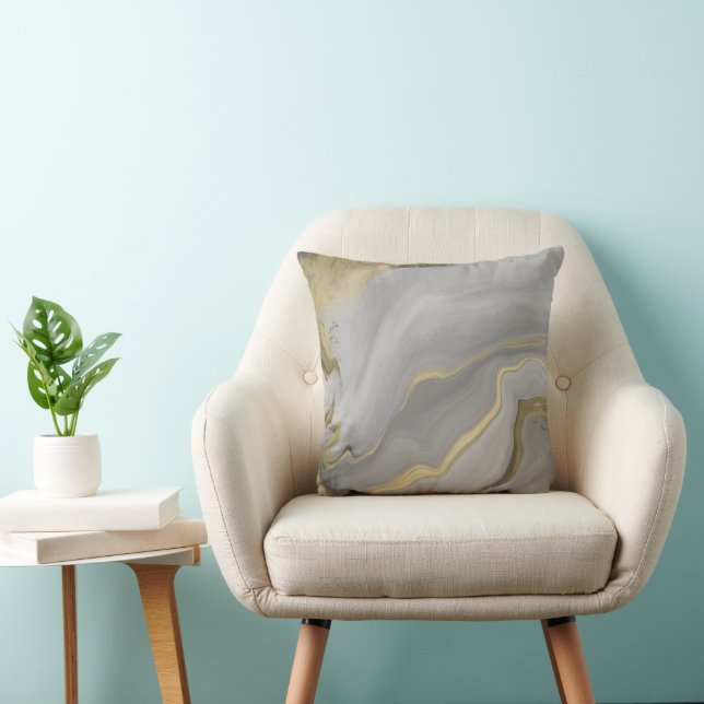 Coussin Or gris abstrait   (Chaise)