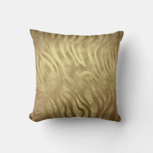 Coussin Or Luxe Luxueux Safari Jungle Zèbre Glamour