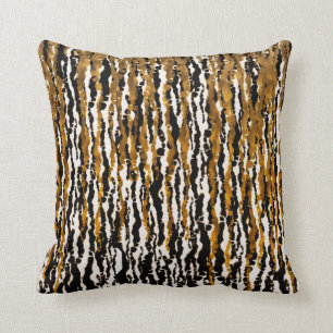 Coussin Or & Noir Moderne Safari Pluie Jungle Glam