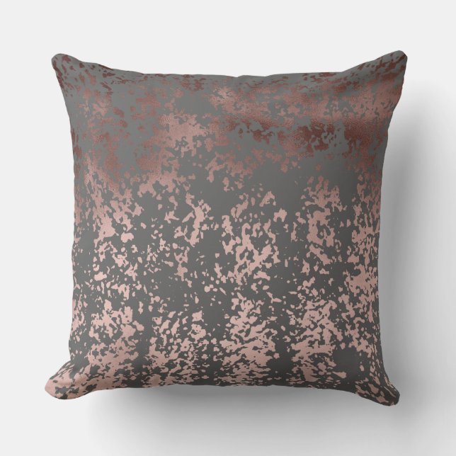 Coussin or rose de faux élégant et traçages gris (Recto)