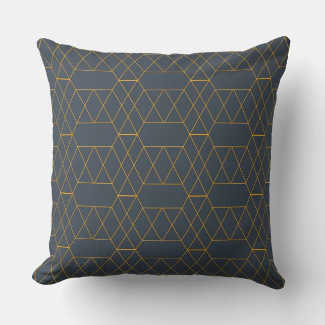 Coussin Or, simple, moderne, cool, lignes tendance géométr (Recto)