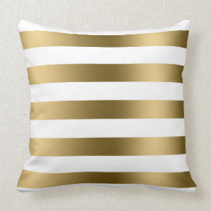 Coussin Or Stripes White Background