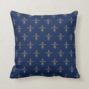 Coussin Or sur le bleu