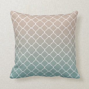 Coussin Or Teal Quatrefoil