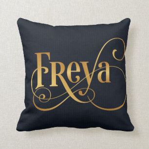 Coussin Or tourbillonnant personnalisé de Freya de