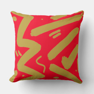 Coussin Or tribal et rouge