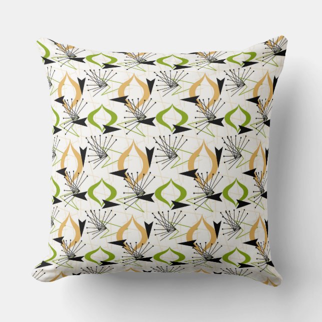 Coussin Or, Vert, Blanc, Noir | Cinquante-Cinquante-Mi-Siè (Recto)