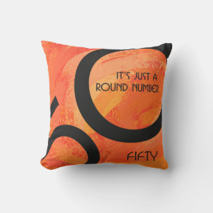 Coussin Orange 50 Anniversaire de la Décennie