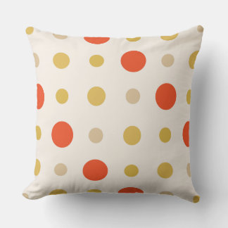 Coussin Orange and yellow polka dots