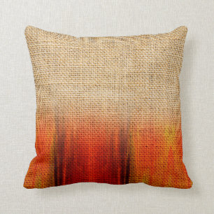Coussin Orange Aquarelle Buralp Rustique Ombre Tête Tourn
