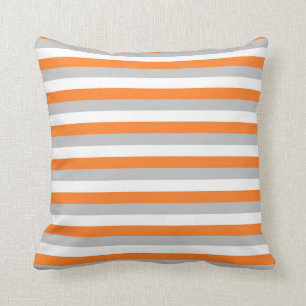 Coussin Orange, Argent et Blancs