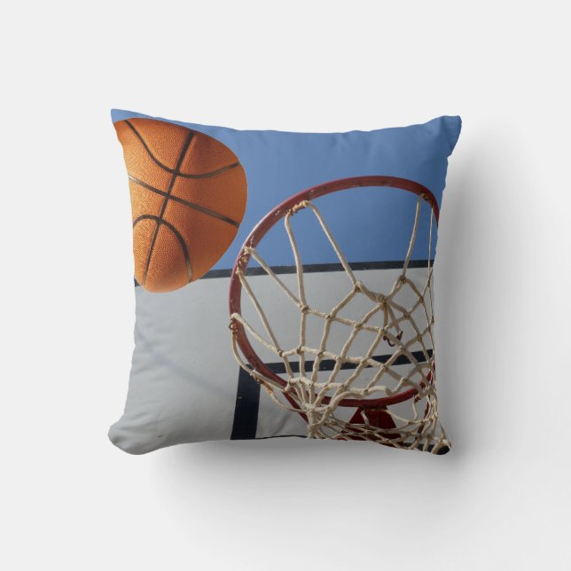 Coussin Orange Basketball Sur Le Point De Score Points, (Recto)