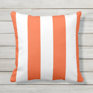 Coussin Orange & Blanc Awning Stripes Outdoor Jeu d'oreill