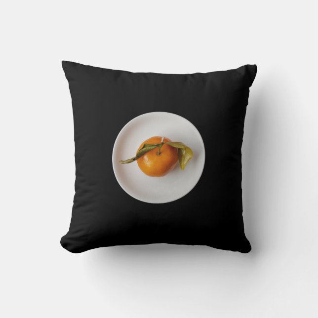 Coussin Orange Blanc Plate Cool Amusant (Recto)