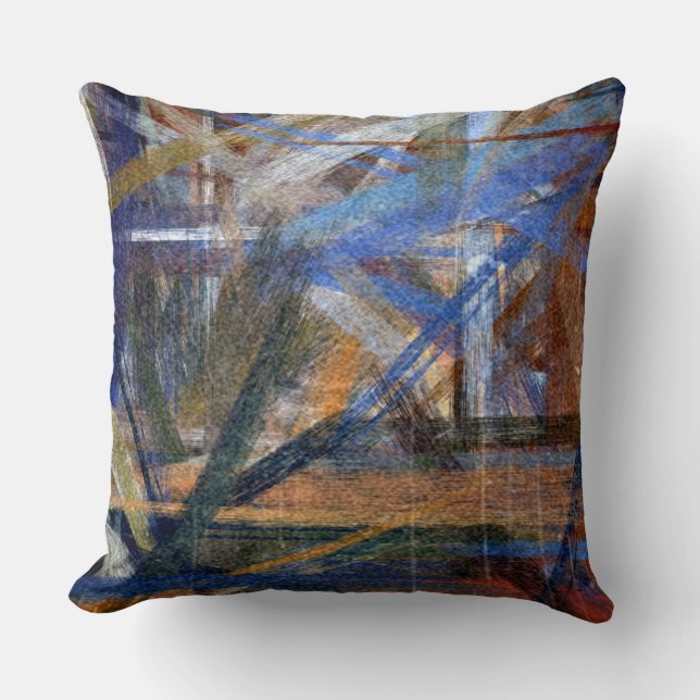 Coussin Orange bleu Abstrait (Recto)