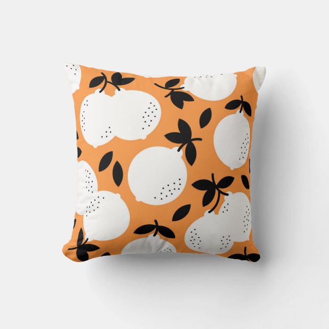 Coussin Orange Bliss : Motif de fruits exquis (Recto)