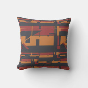 Coussin Orange Bourgogne Noir Sud-Ouest Art look Abstrait