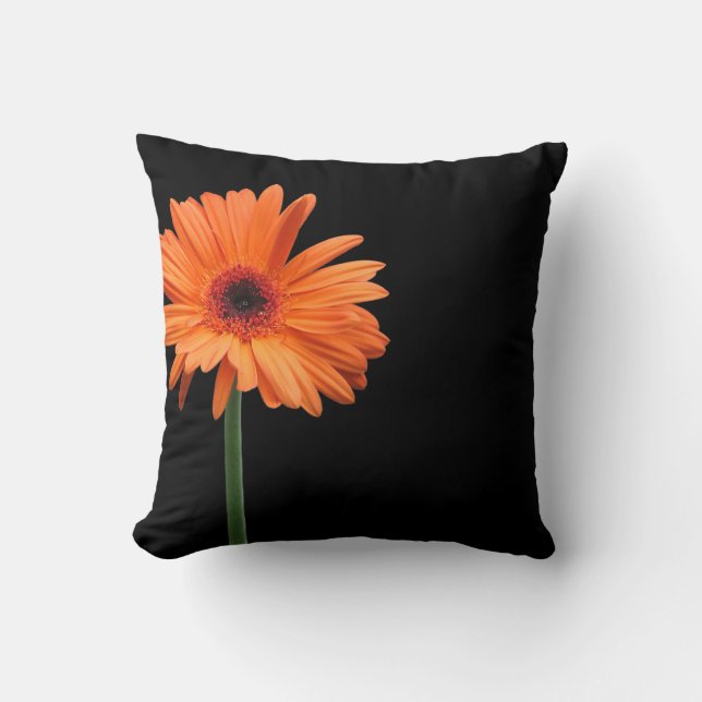 Coussin Orange brillant sur noir (Recto)