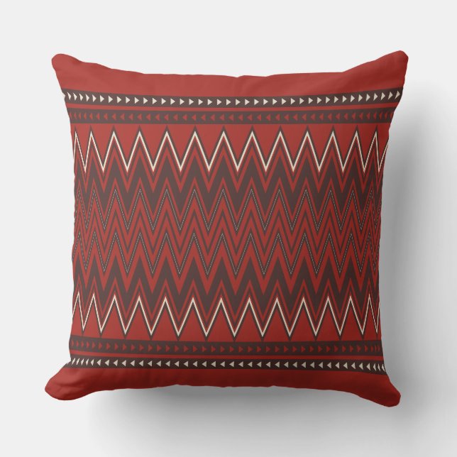 Coussin Orange brûlé et géométrique Brown (Recto)