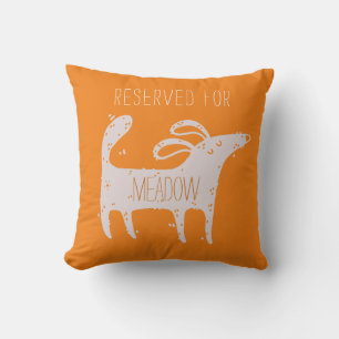 Coussin Orange de chien mignon customisé