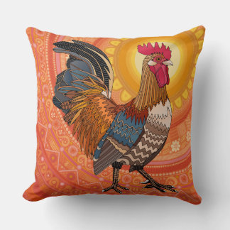 Coussin orange de coq