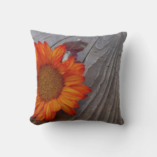 Coussin orange de fleur de tournesol d'automne